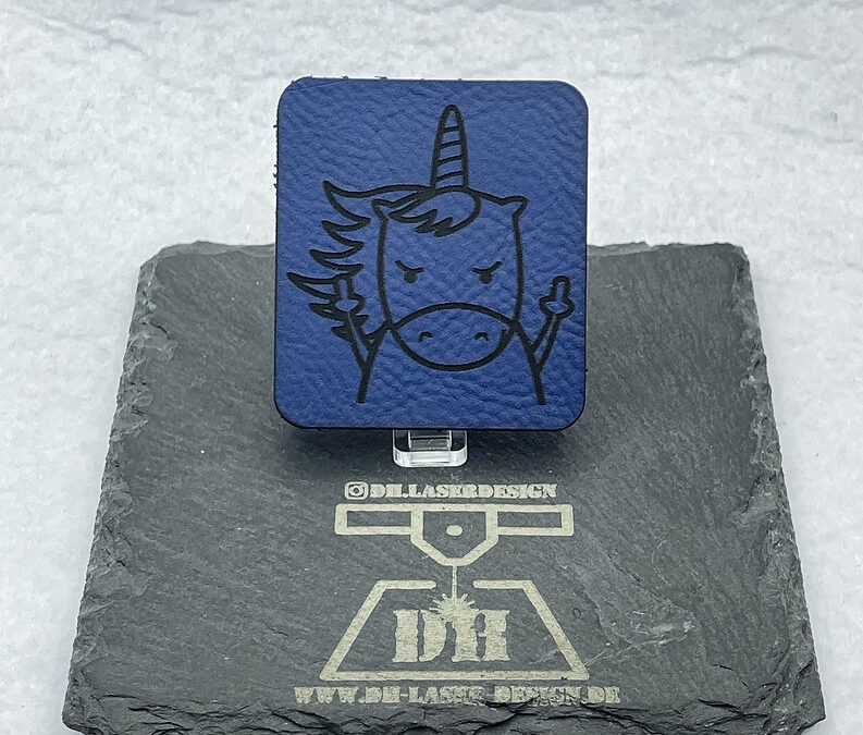 Einhorn Kunstleder Lasercut Patch