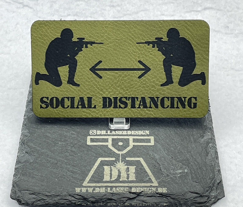 Social Distancing Kunstleder Lasercut Patch