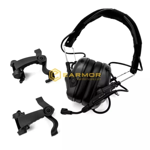 EARMOR M32X MOD4 Tactical Headset, M16C Mount for FAST / ARC - Black – Bild 2