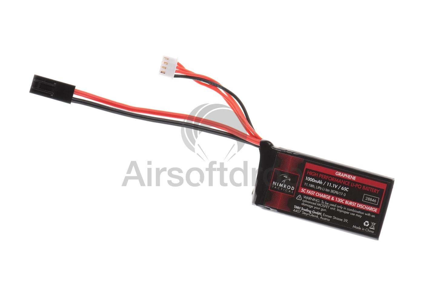 Lipo 11.1V 1000mAh 65C Graphene PEQ Type Mini Tamiya