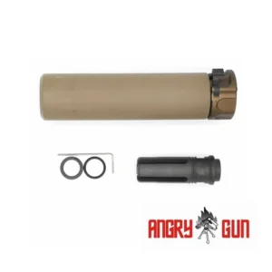 Angry Gun QD SOCOM 556 Suppressor (Full Markings) 14CCW Tan