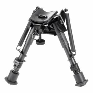Carbon Fiber 6-9 Inch Swivel Spring Retractable Bipod