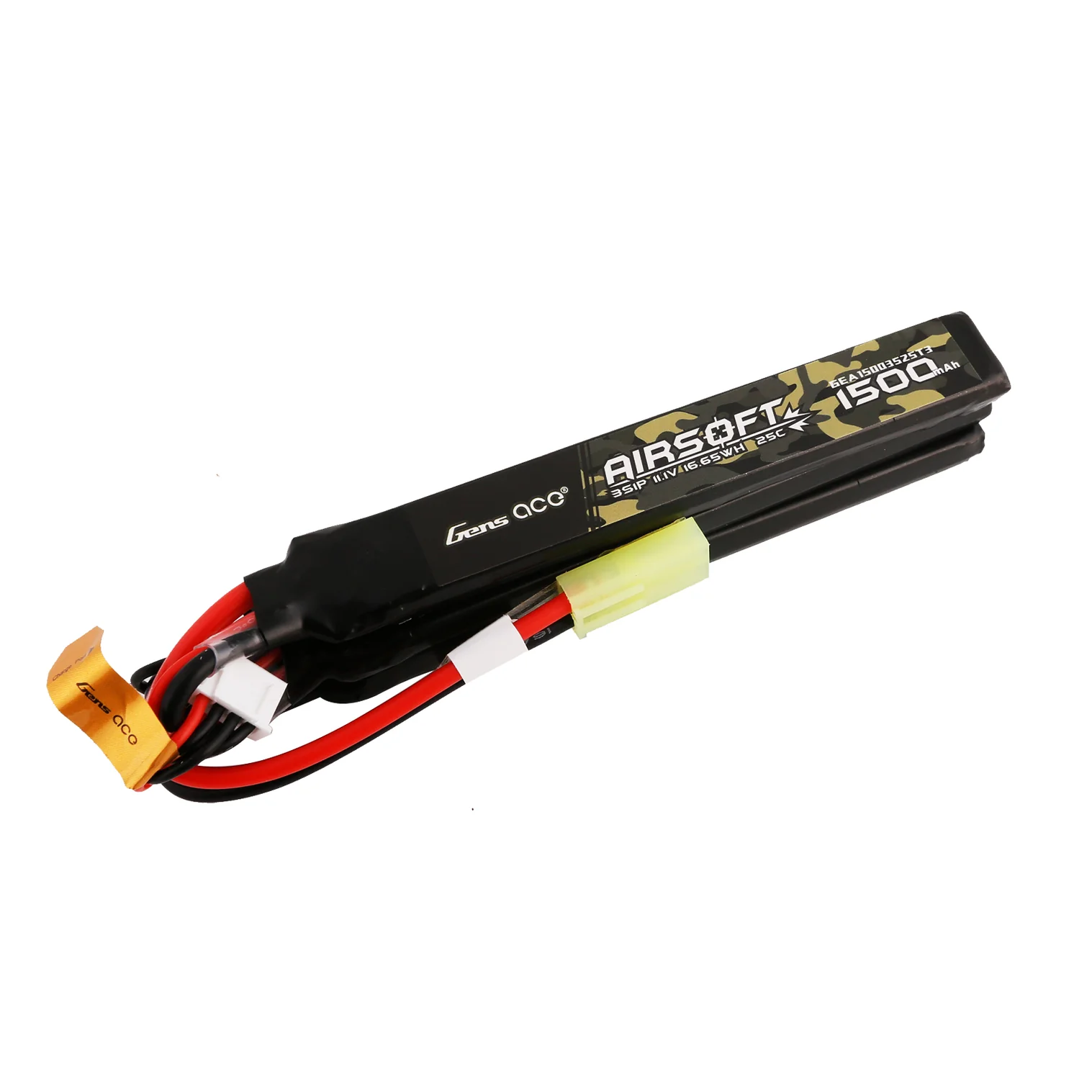 Gens ACE LiPo 11,1V 1500mAh 25C 3S1P Triple Type Akku mit Mini Tamiya – Bild 2